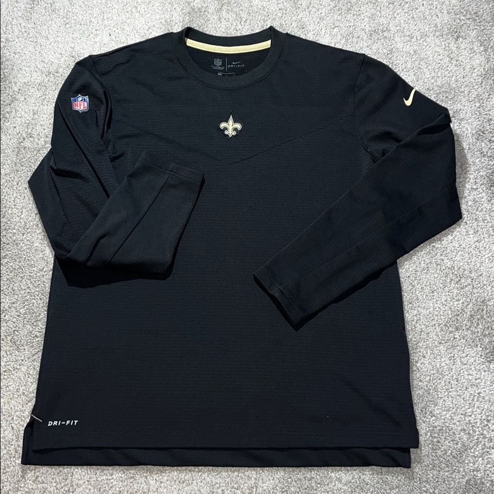 New Nike Dri Fit Black New Orleans Saints NFL LS On Field work out t shirt M